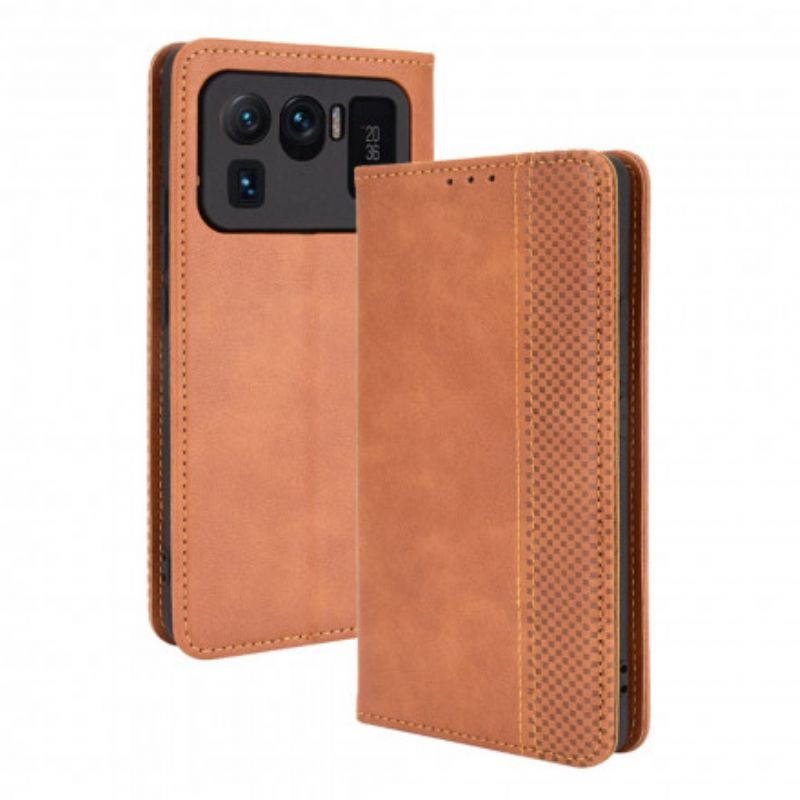 Flip Cover Xiaomi Mi 11 Ultra Effet Cuir Vintage Stylisé