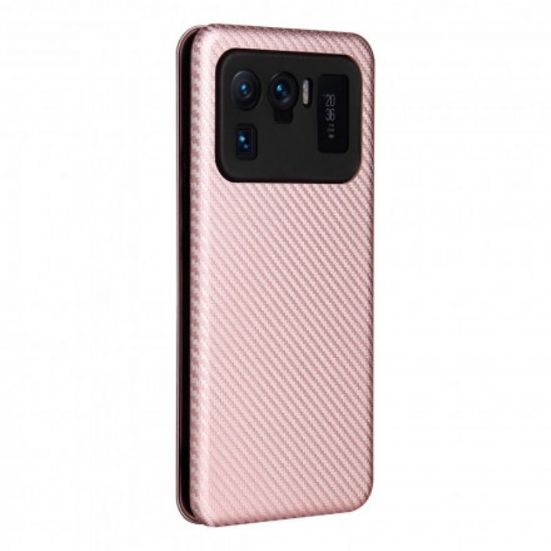 Flip Cover Xiaomi Mi 11 Ultra Fibre Carbone Avec Anneau Support