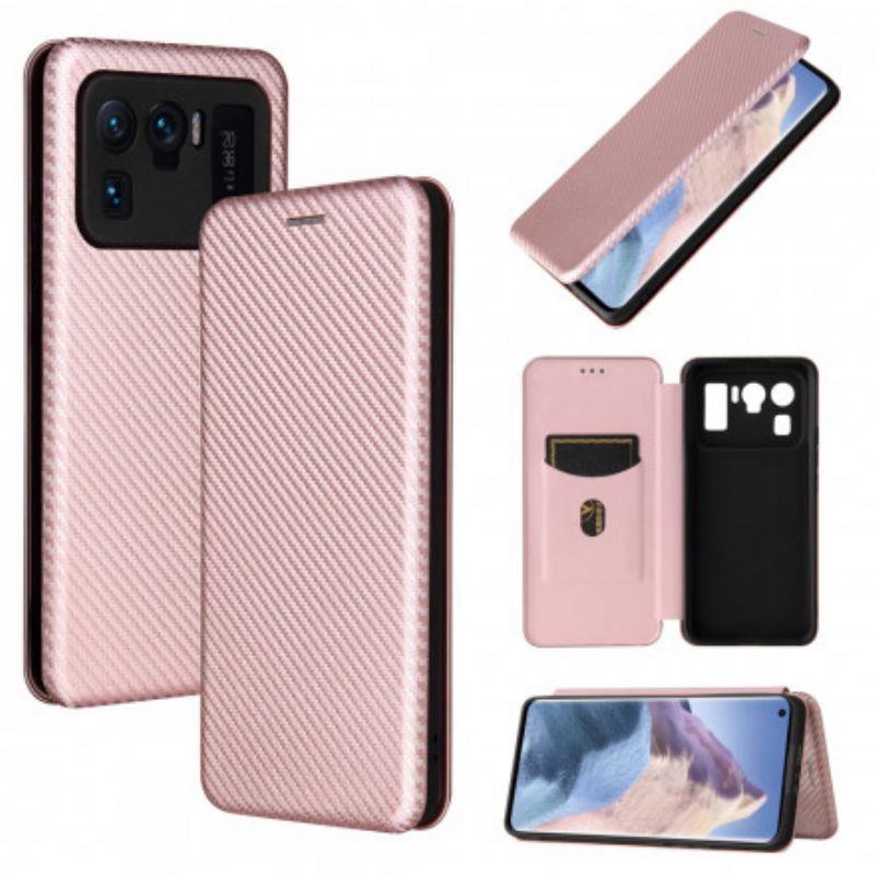 Flip Cover Xiaomi Mi 11 Ultra Fibre Carbone Avec Anneau Support