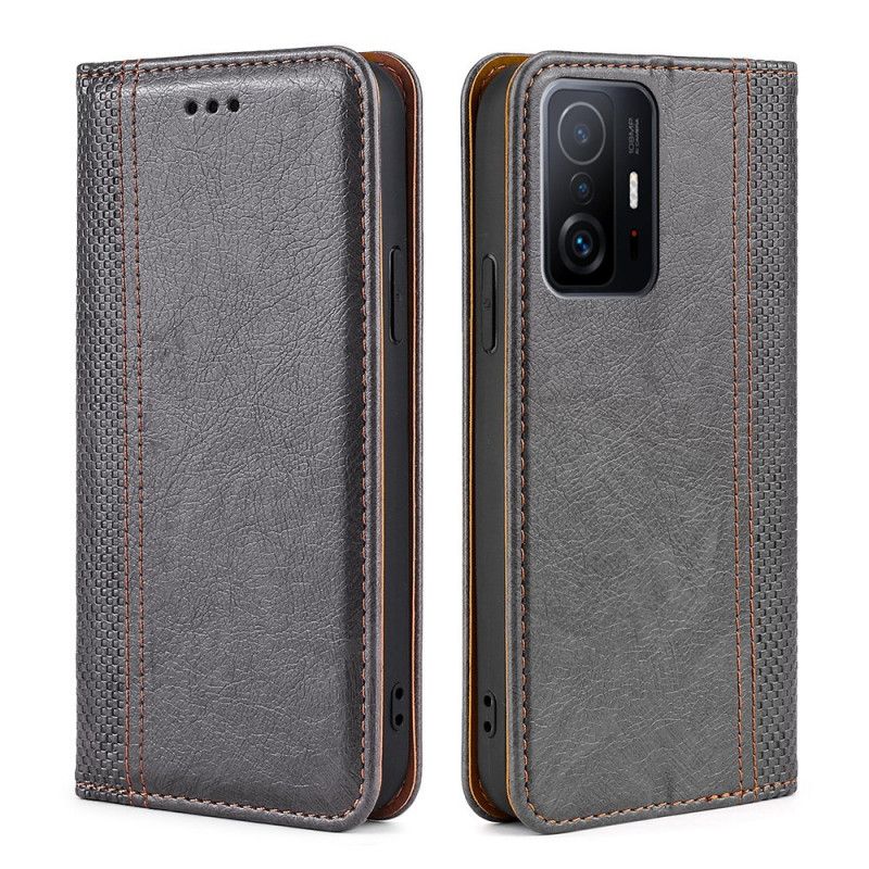 Flip Cover Xiaomi Mi 11T / 11T Pro Cuir Litchi Fendu Coutures