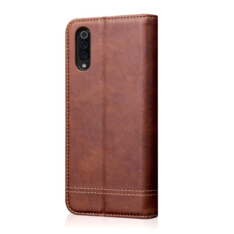 Flip Cover Xiaomi Mi 9 Effet Cuir Coutures