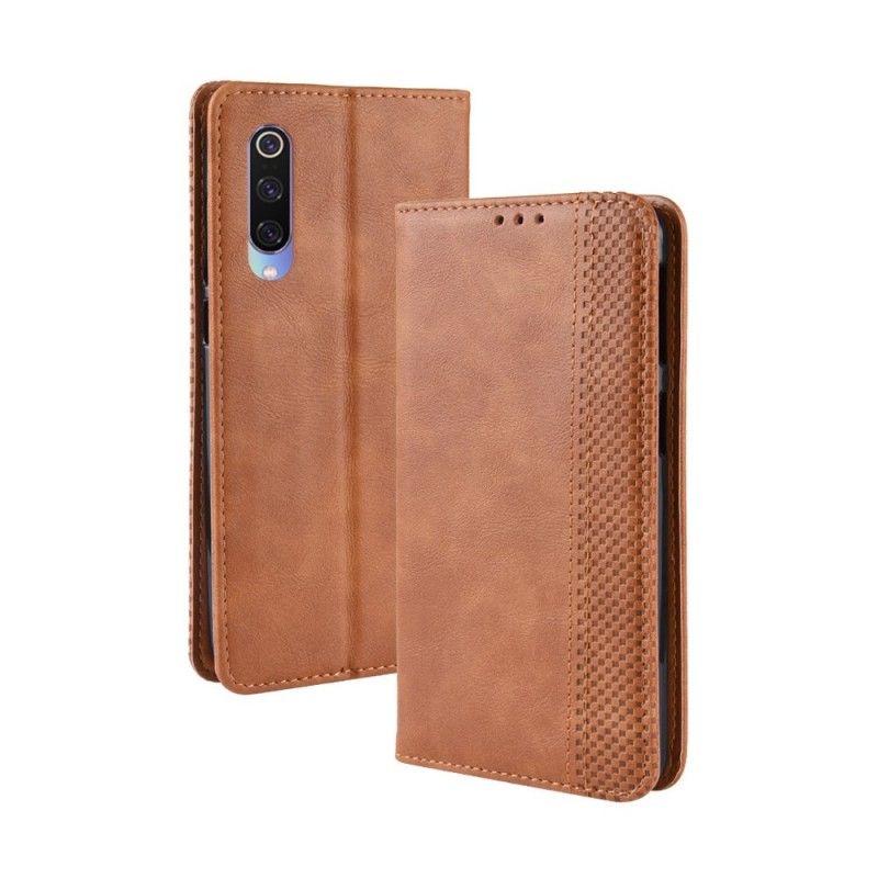 Flip Cover Xiaomi Mi 9 Effet Cuir Vintage Stylisé