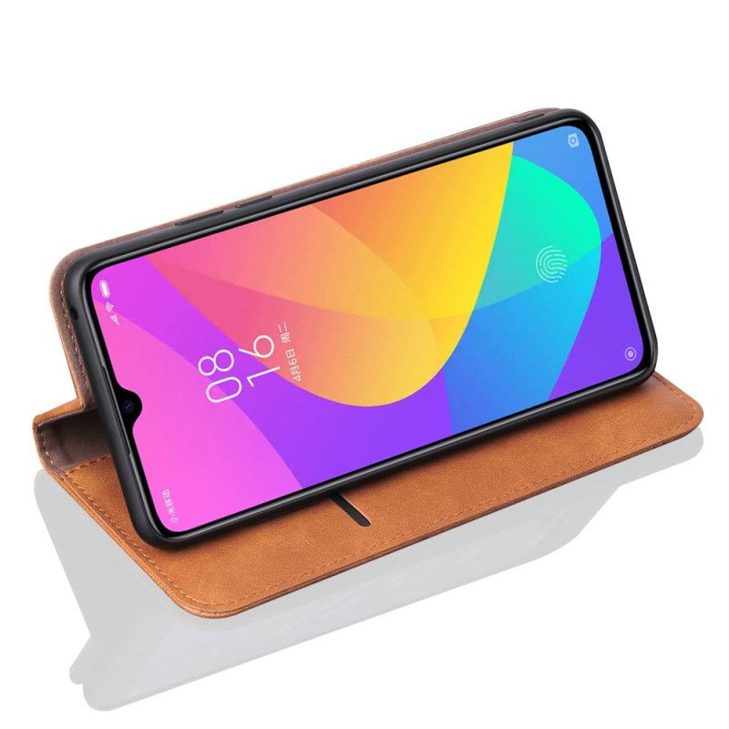 Flip Cover Xiaomi Mi 9 Lite Effet Cuir Coutures