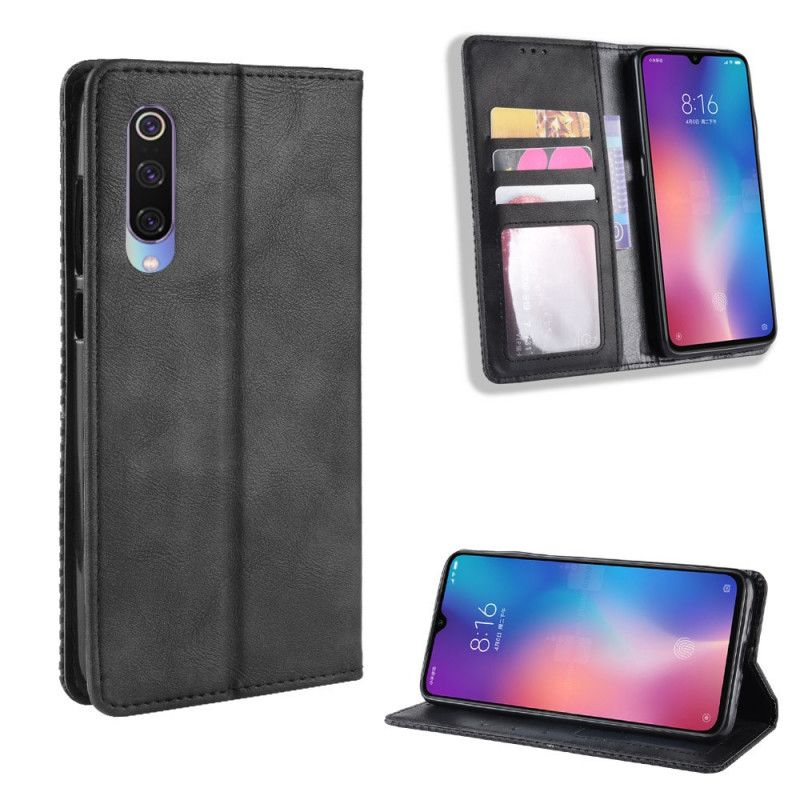 Flip Cover Xiaomi Mi 9 Lite Effet Cuir Vintage Stylisé