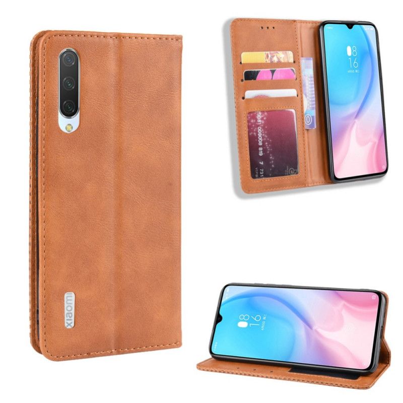 Flip Cover Xiaomi Mi A3 Effet Cuir Vintage Stylisé