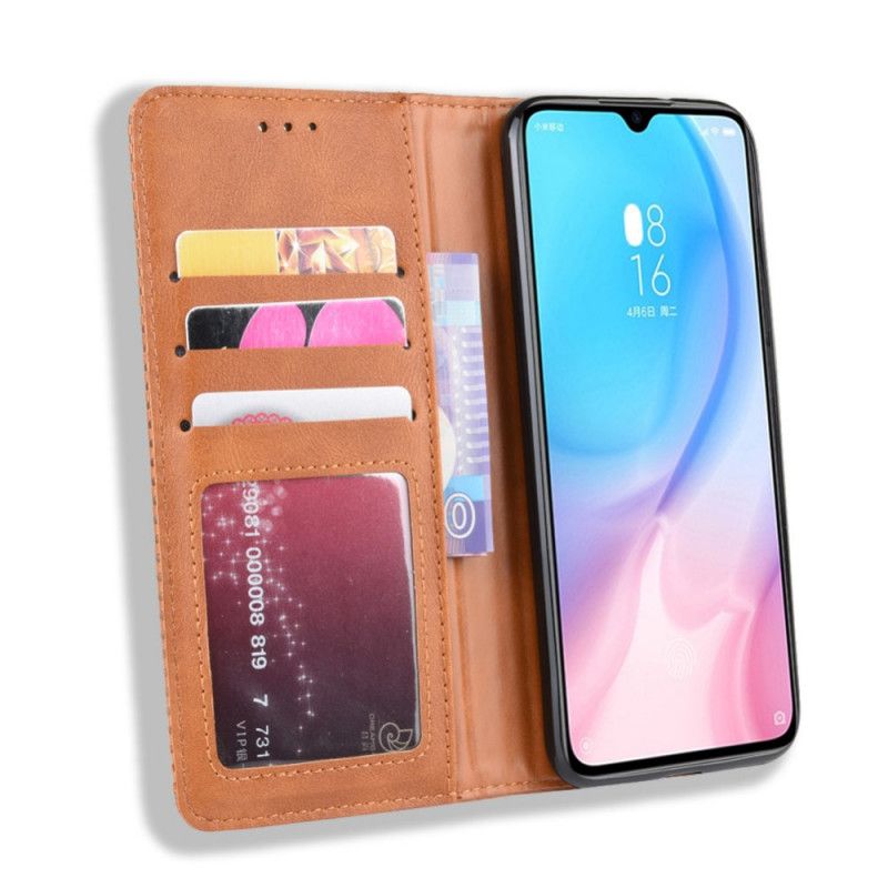 Flip Cover Xiaomi Mi A3 Effet Cuir Vintage Stylisé