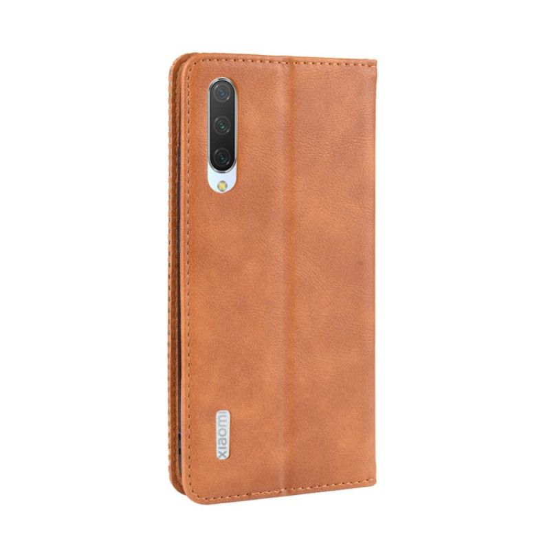 Flip Cover Xiaomi Mi A3 Effet Cuir Vintage Stylisé