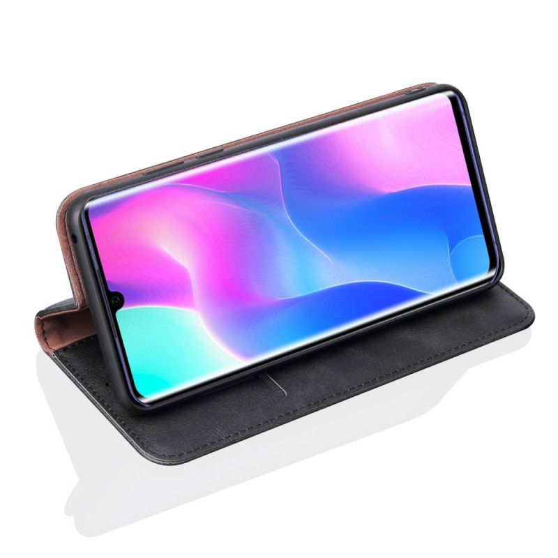 Flip Cover Xiaomi Mi Note 10 Lite Effet Cuir Coutures