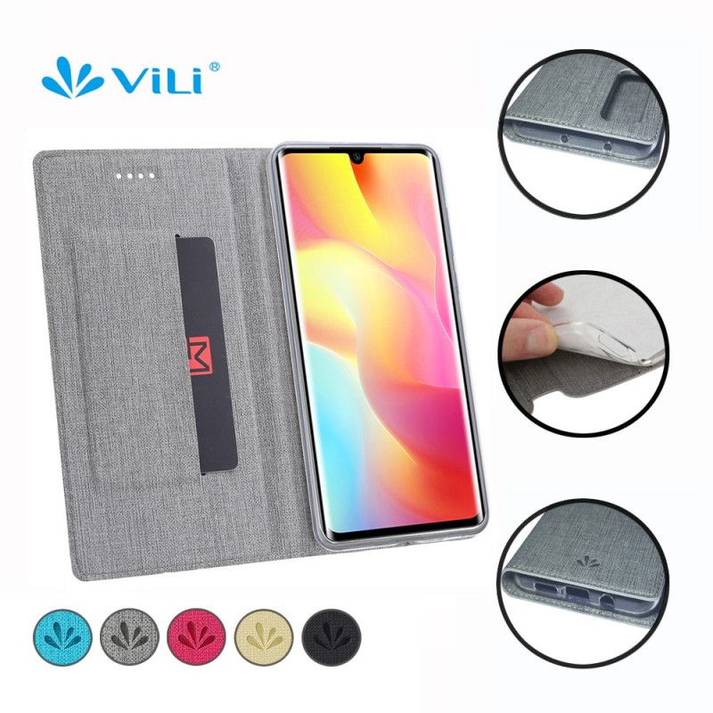 Flip Cover Xiaomi Mi Note 10 Lite Texturée Vili Dmx