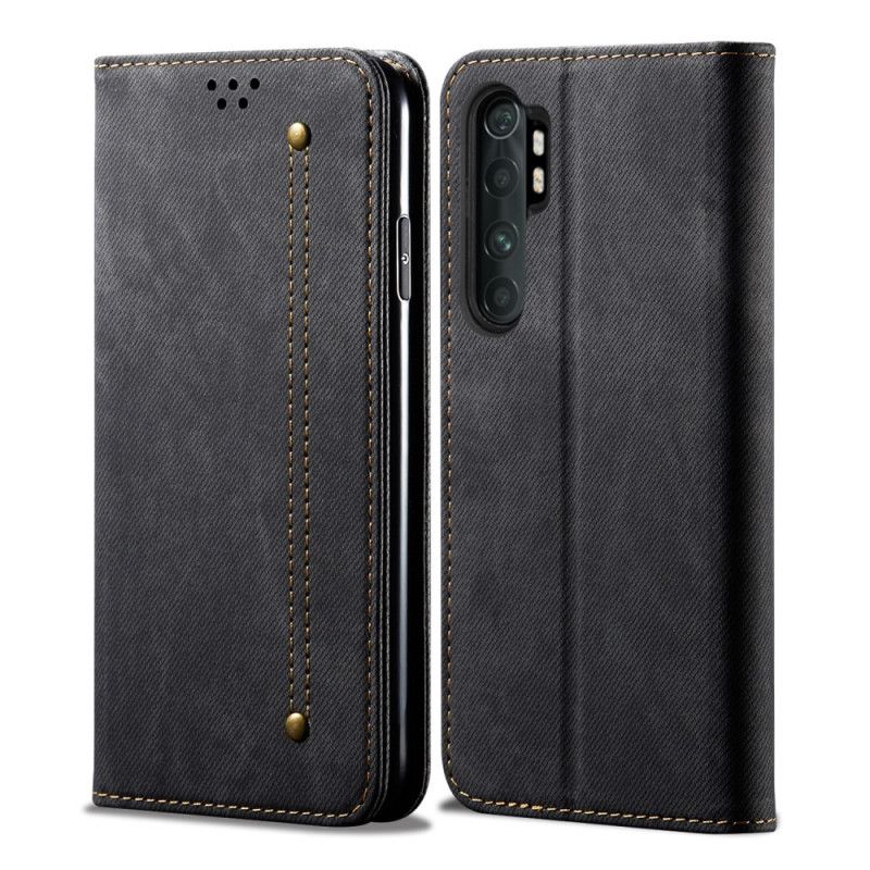 Flip Cover Xiaomi Mi Note 10 Lite Tissu Jeans