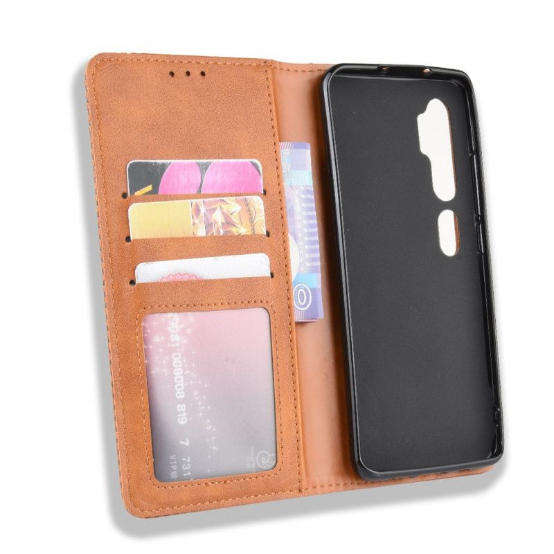 Flip Cover Xiaomi Mi Note 10 / Note 10 Pro Effet Cuir Vintage Stylisé