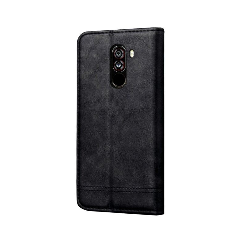 Flip Cover Xiaomi Pocophone F1 Effet Cuir Coutures