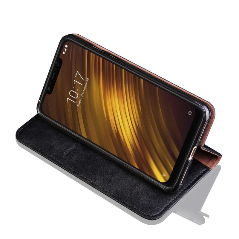 Flip Cover Xiaomi Pocophone F1 Effet Cuir Coutures