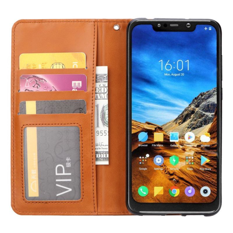 Flip Cover Xiaomi Pocophone F1 Simili Cuir Porte-cartes