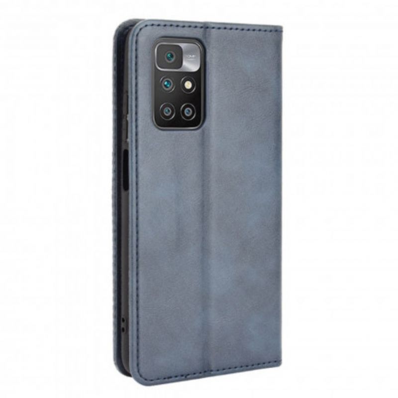 Flip Cover Xiaomi Redmi 10 Effet Cuir Vintage Stylisé