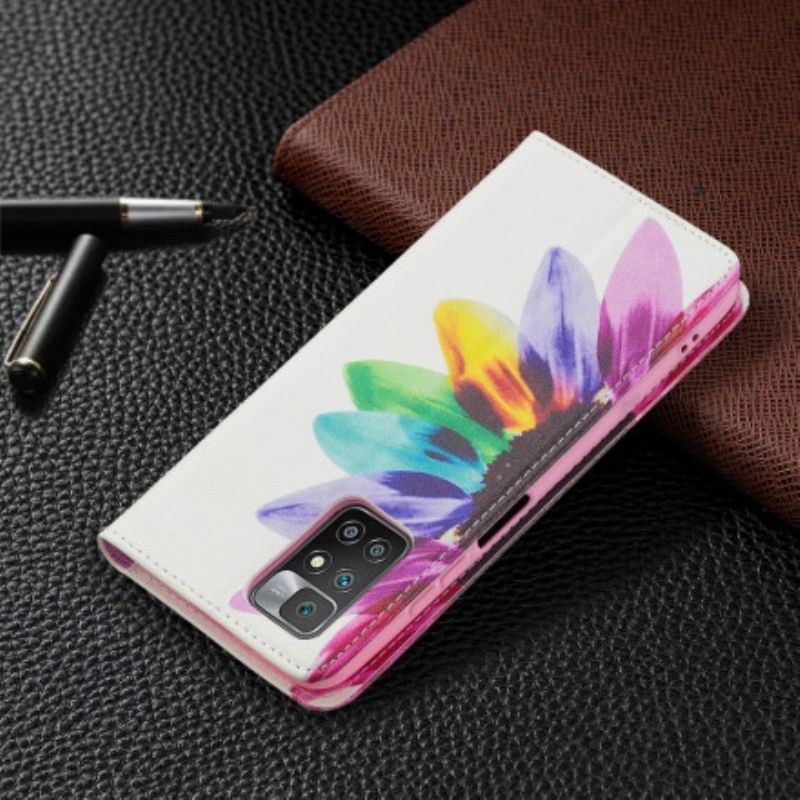 Flip Cover Xiaomi Redmi 10 Fleur Aquarelle