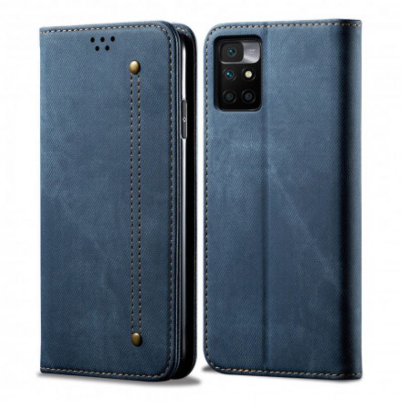 Flip Cover Xiaomi Redmi 10 Tissu Jeans