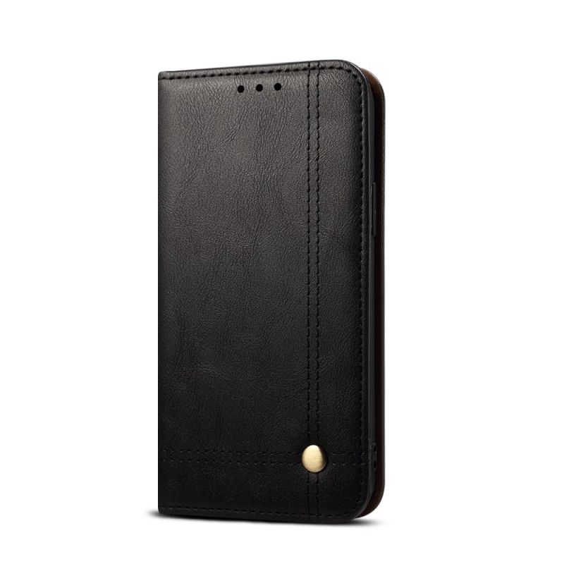 Flip Cover Xiaomi Redmi 9a Effet Cuir Coutures