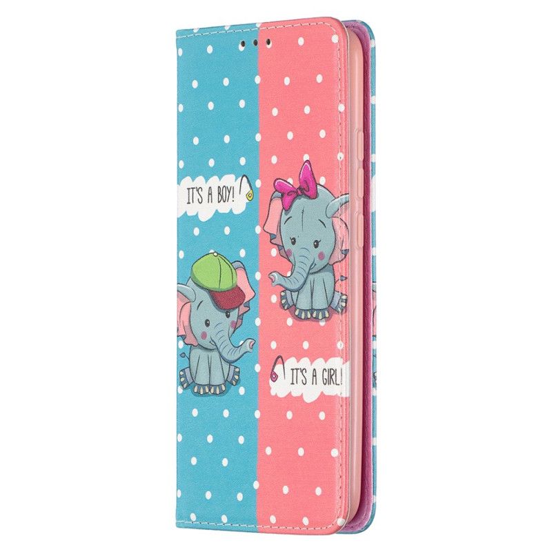 Flip Cover Xiaomi Redmi 9c Bébés Éléphants