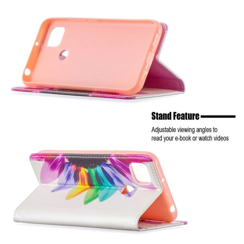 Flip Cover Xiaomi Redmi 9c Fleur Aquarelle