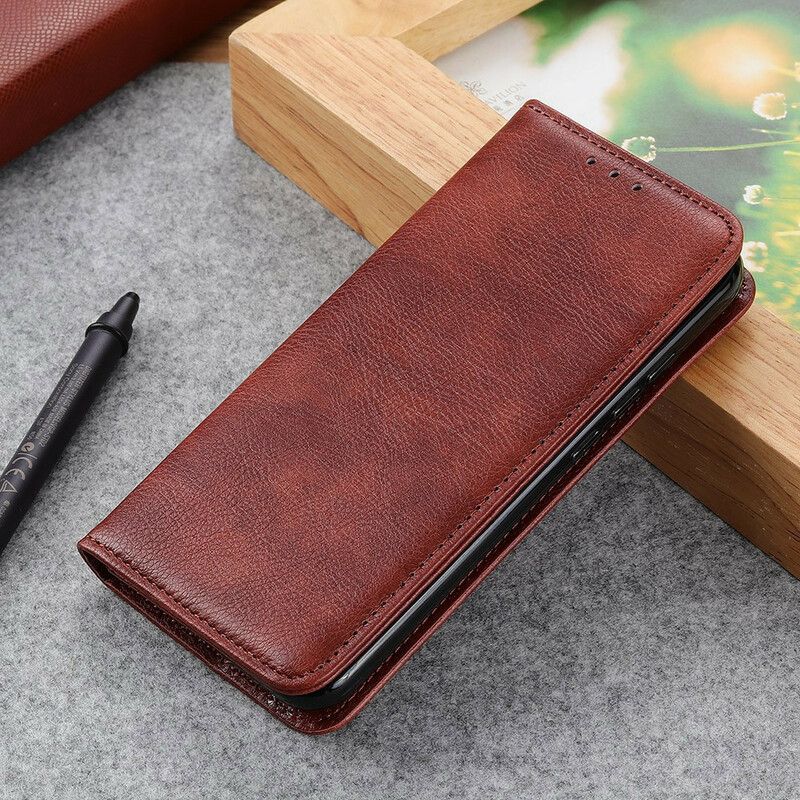 Flip Cover Xiaomi Redmi 9T Cuir Fendu Mat