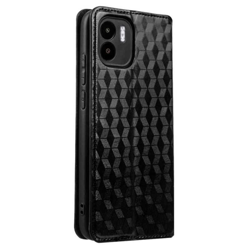 Flip Cover Xiaomi Redmi A1 Effet Cuir Cubes 3D