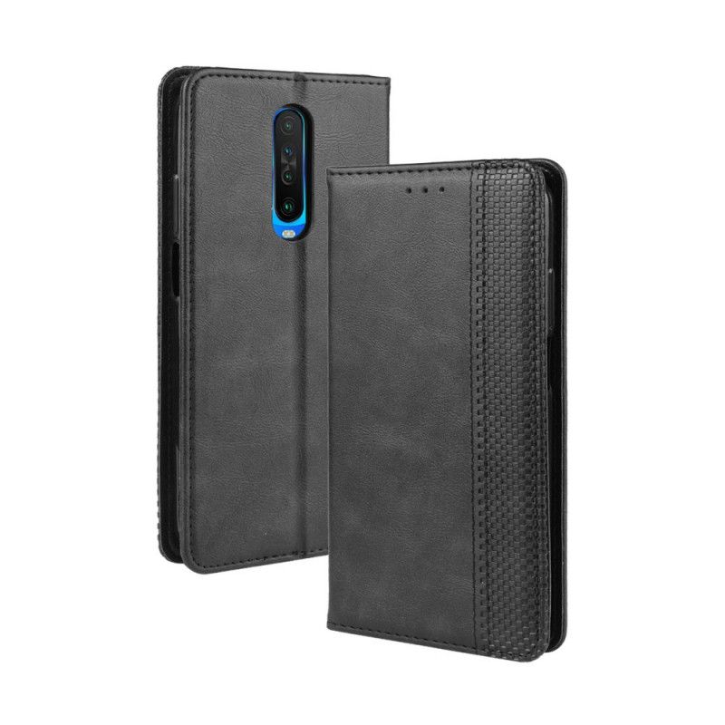 Flip Cover Xiaomi Redmi K30 Effet Cuir Vintage Stylisé