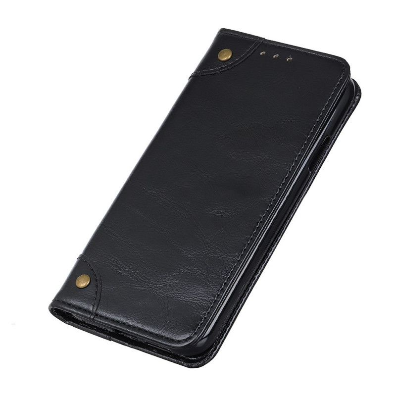Flip Cover Xiaomi Redmi Note 10 / Note 10s Cuir Fendu Vintage Rivets
