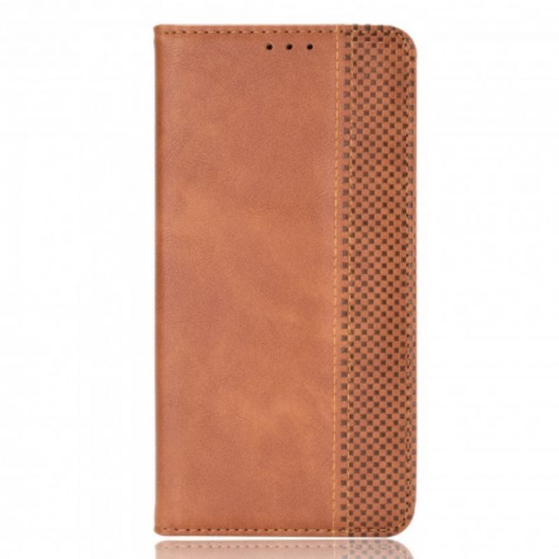 Flip Cover Xiaomi Redmi Note 10/10S/Poco M5s Effet Cuir Vintage Stylisé