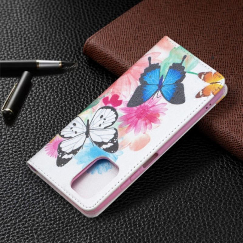 Flip Cover Xiaomi Redmi Note 10/10S/Poco M5s Papillons Colorés