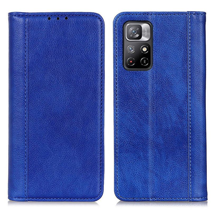 Flip Cover Xiaomi Redmi Note 11 / Poco M4 Pro 5G Cuir Litchi Fendu Élégance