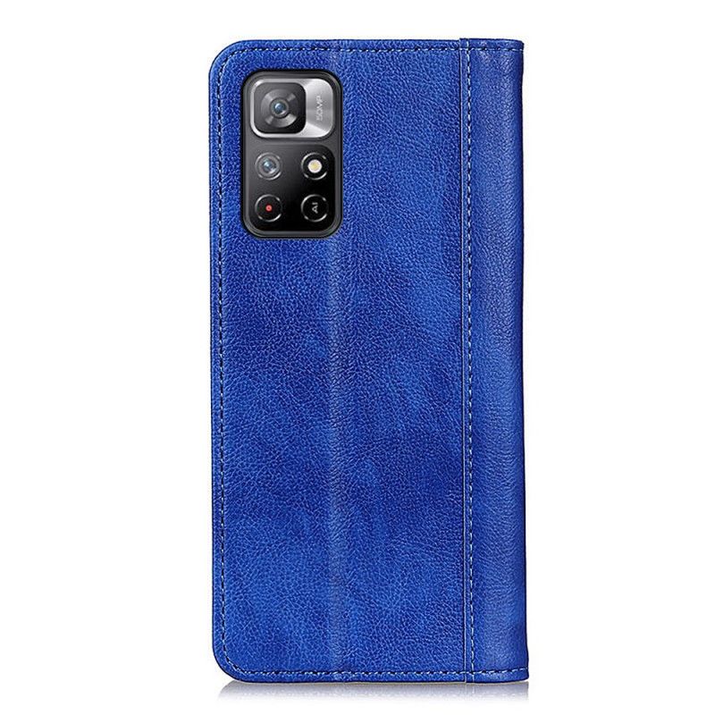 Flip Cover Xiaomi Redmi Note 11 / Poco M4 Pro 5G Cuir Litchi Fendu Élégance