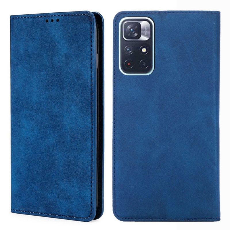 Flip Cover Xiaomi Redmi Note 11 / Poco M4 Pro 5G Effet Cuir Skin-touch