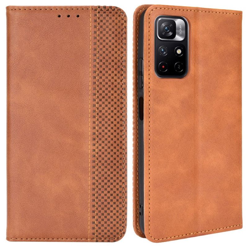 Flip Cover Xiaomi Redmi Note 11 / Poco M4 Pro 5G Effet Cuir Vintage Stylisé