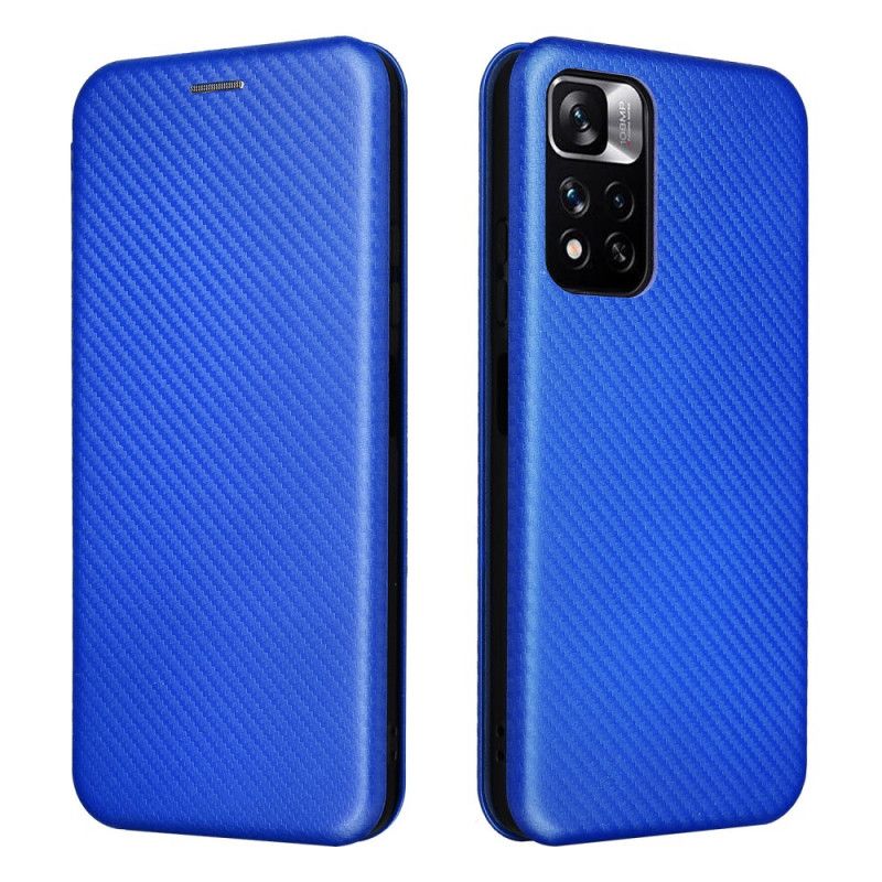 Flip Cover Xiaomi Redmi Note 11 / Poco M4 Pro 5G Fibre Carbone