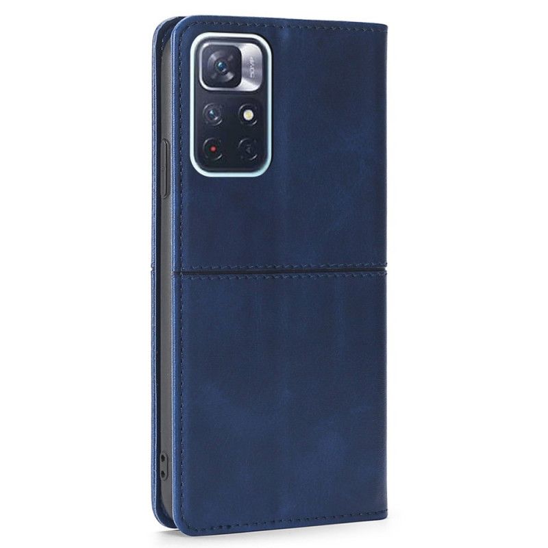 Flip Cover Xiaomi Redmi Note 11 / Poco M4 Pro 5G Style Cuir Couture