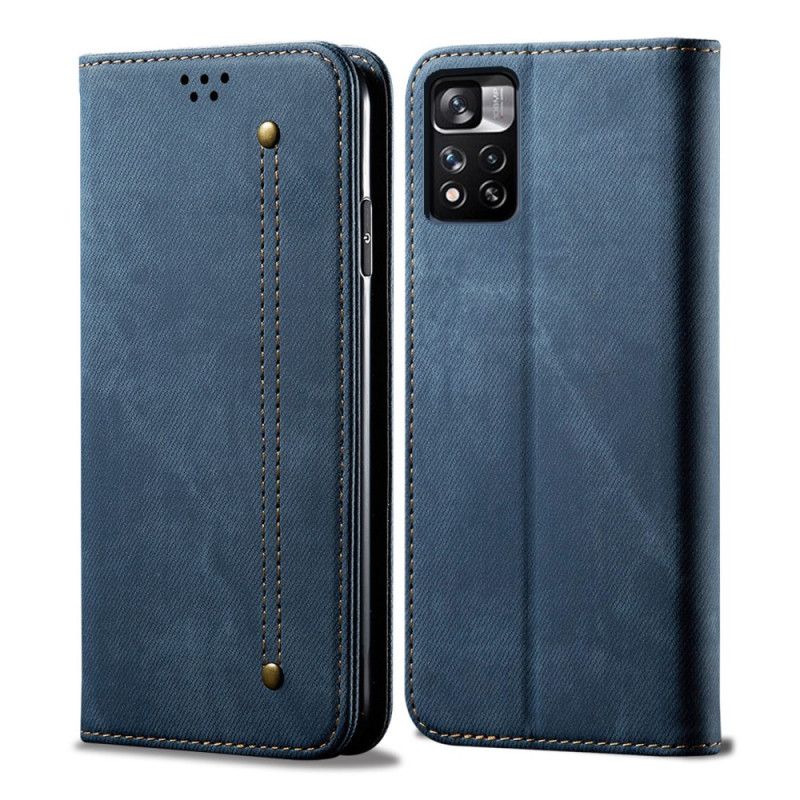 Flip Cover Xiaomi Redmi Note 11 / Poco M4 Pro 5G Tissu Jeans