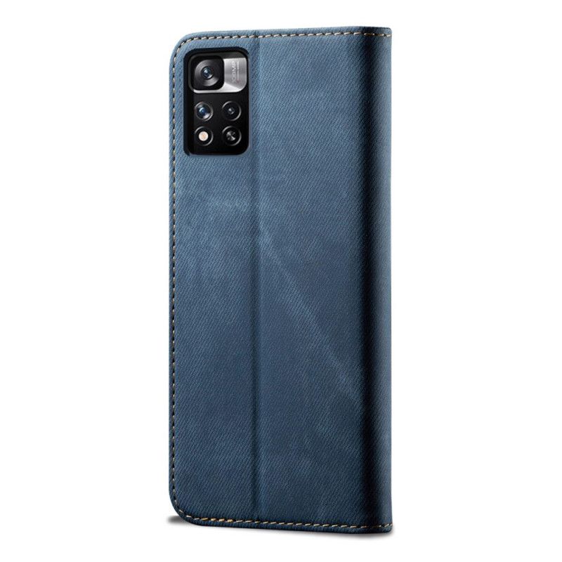 Flip Cover Xiaomi Redmi Note 11 / Poco M4 Pro 5G Tissu Jeans