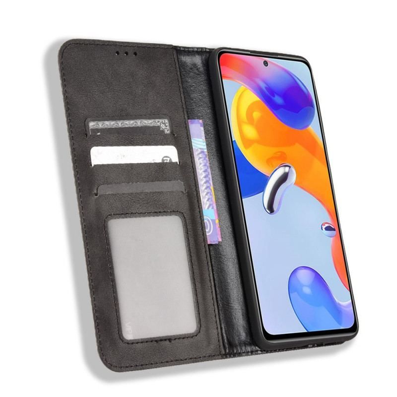 Flip Cover Xiaomi Redmi Note 11 Pro / Note 11 Pro 5G Effet Cuir Vintage Stylisé