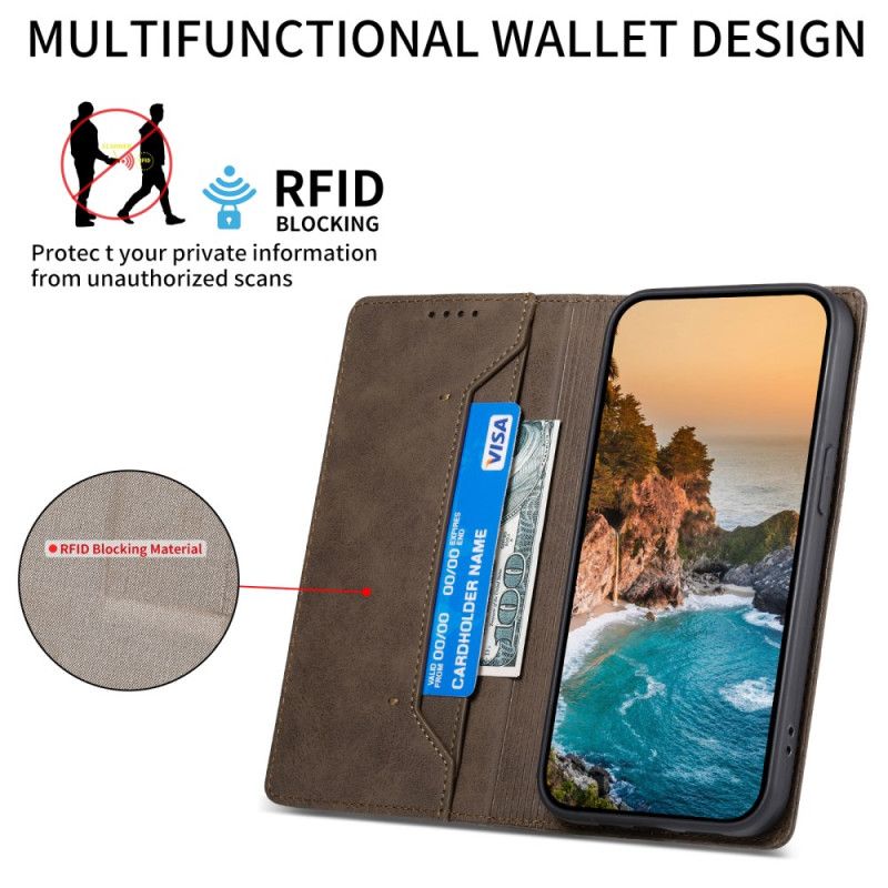 Flip Cover Xiaomi Redmi Note 14 4G Blocage RFID Vintage