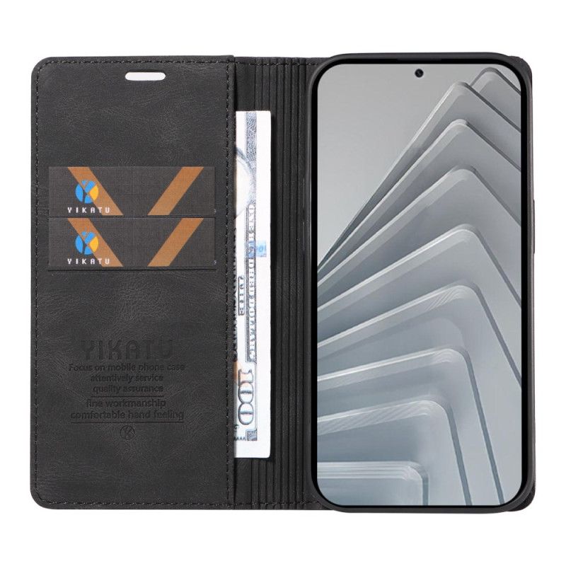 Flip Cover Xiaomi Redmi Note 14 4G Effet Daim Tanné YKATU