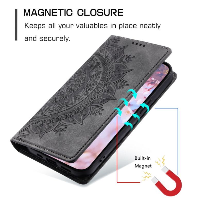 Flip Cover Xiaomi Redmi Note 14 5G Effet Daim Mandala