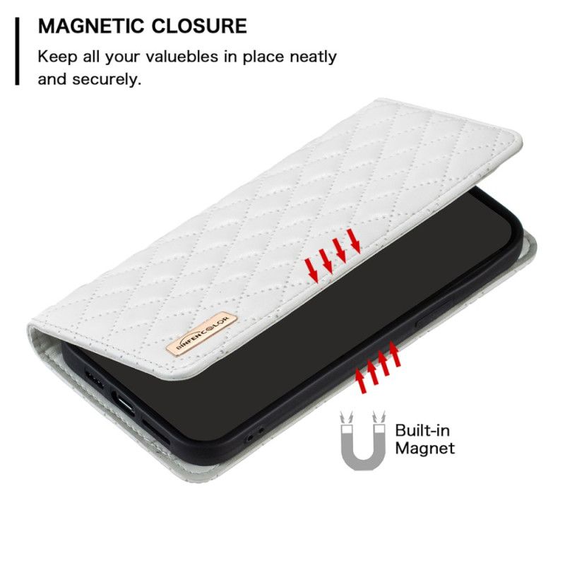 Flip Cover Xiaomi Redmi Note 14 Pro Plus 5G / 14 Pro 5G / Poco X7 Matelassée BINFEN COLOR