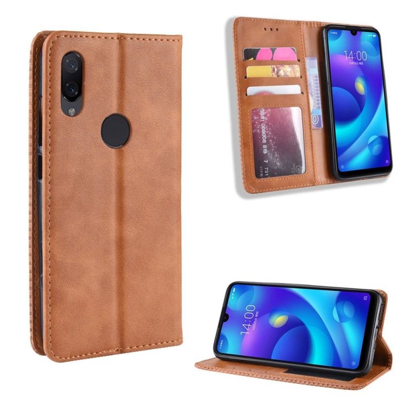 Flip Cover Xiaomi Redmi Note 7 Effet Cuir Vintage Stylisé