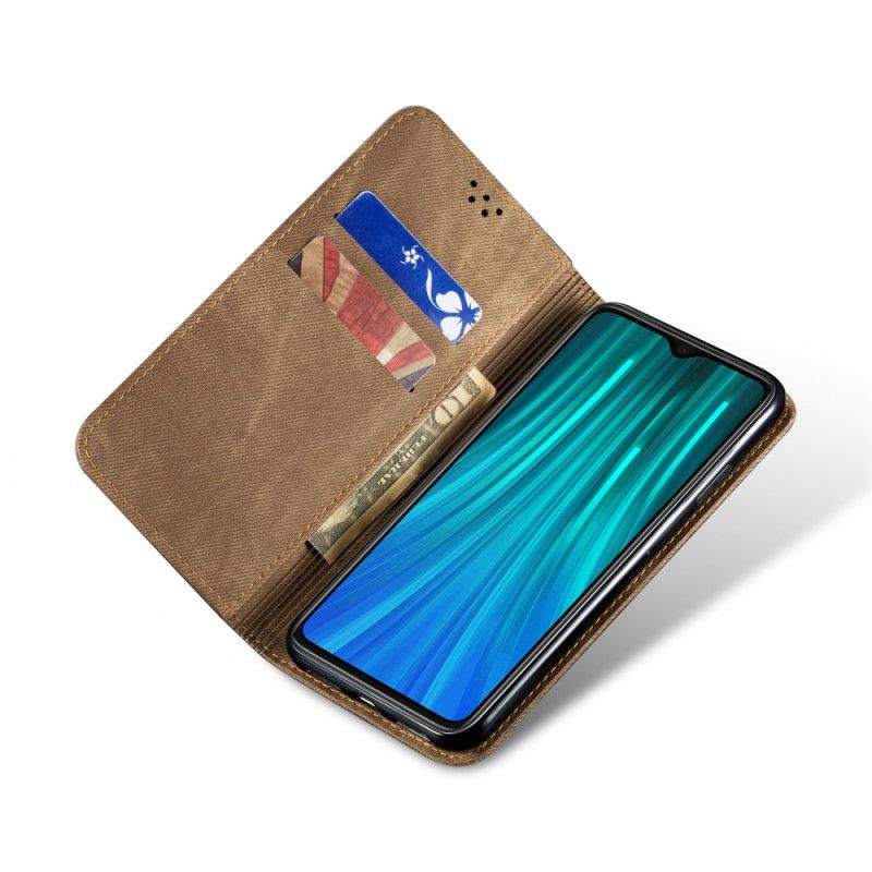 Flip Cover Xiaomi Redmi Note 8 Tissu Jeans