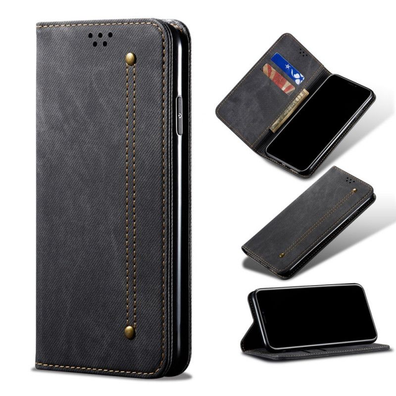 Flip Cover Xiaomi Redmi Note 9 Tissu Jeans