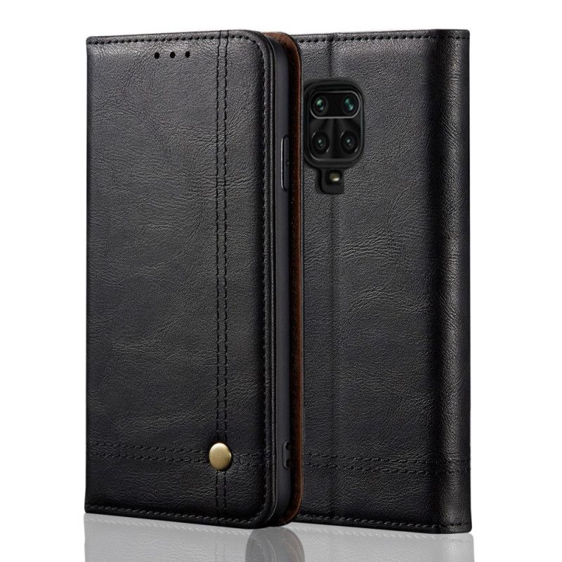 Flip Cover Xiaomi Redmi Note 9s / Redmi Note 9 Pro Effet Cuir Coutures