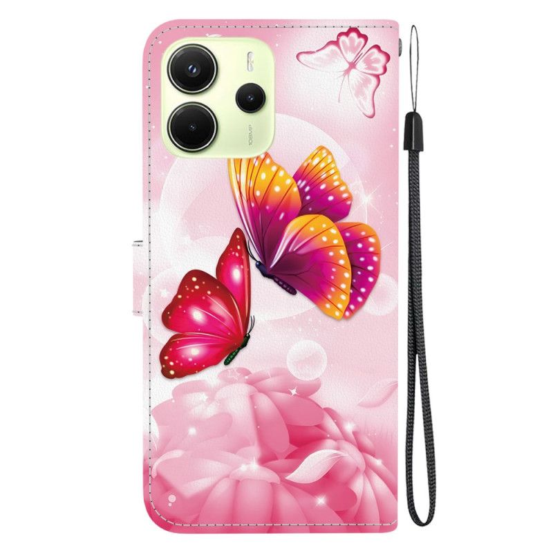 Hoousse Xiaomi Redmi Note 14 4G Papillons Roses