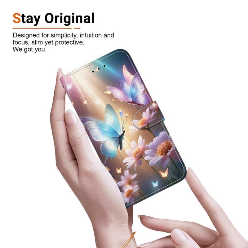 Housse Papillon Floral pour Xiaomi Redmi Note 15 Pro 5G Papillon Floral