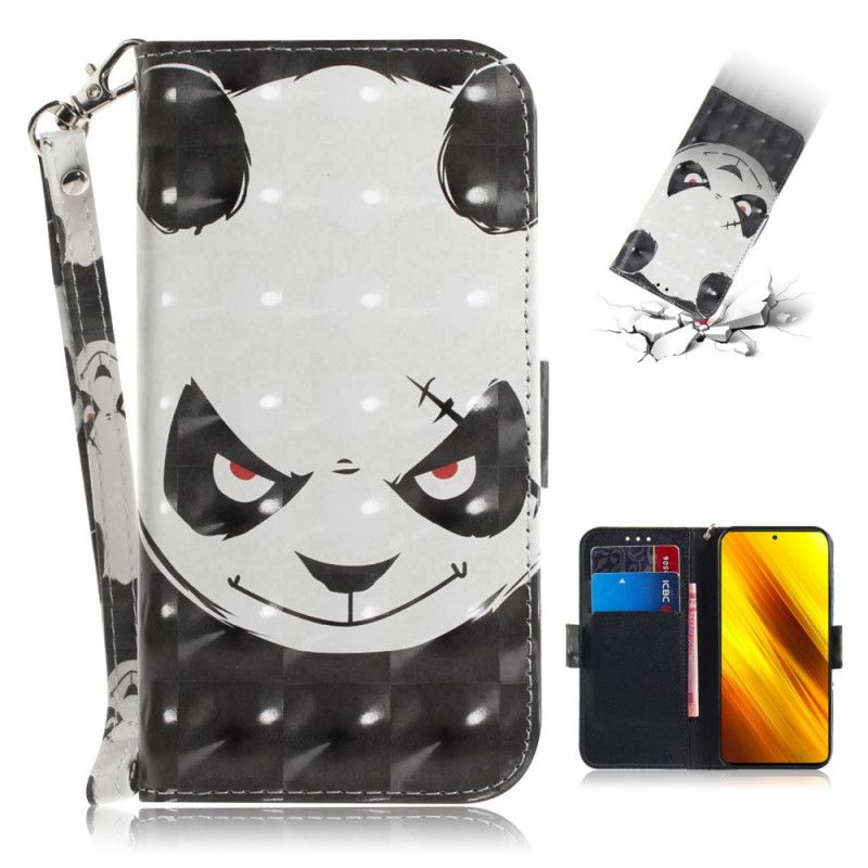 Housse Poco X3 Angry Panda À Lanière